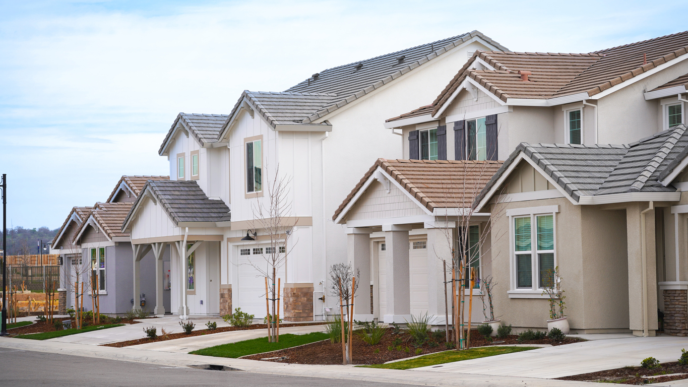 Up close of single family homes