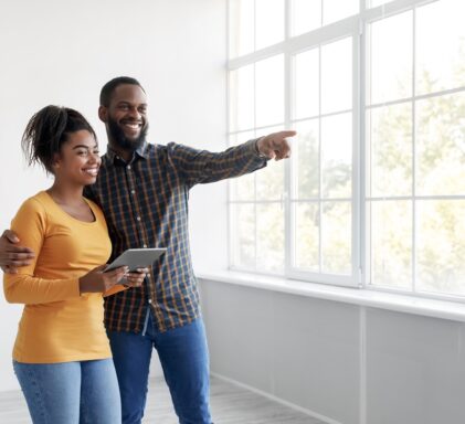 A couple touring a property