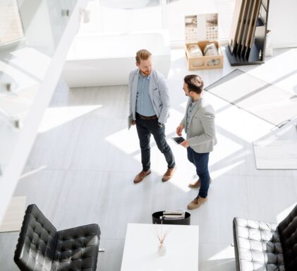 A man touring a property